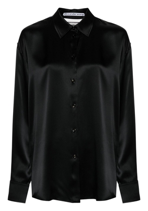 Alexander Wang tulle-panel silk shirt - Black