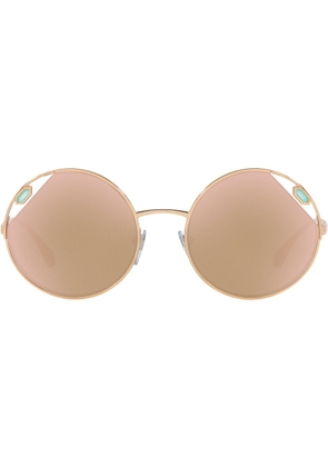 Bvlgari stone-embellished round sunglasses - Pink