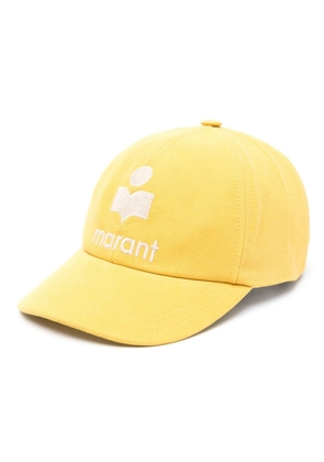 ISABEL MARANT logo-embroidered cotton cap - Yellow