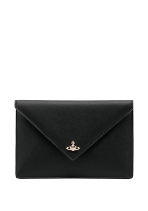 Vivienne Westwood Envelope Orb-plaque clutch bag - Black