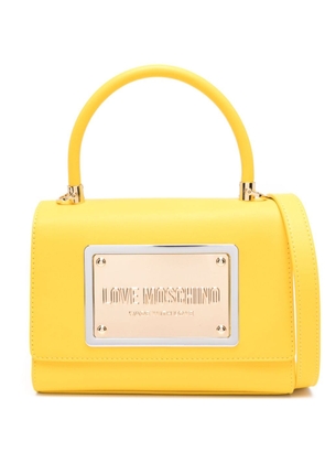 Love Moschino logo-plaque tote bag - Yellow