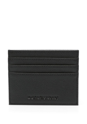 Emporio Armani debossed-logo leather cardholder - Black
