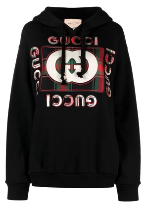 Gucci logo-print drawstring hoodie - Black