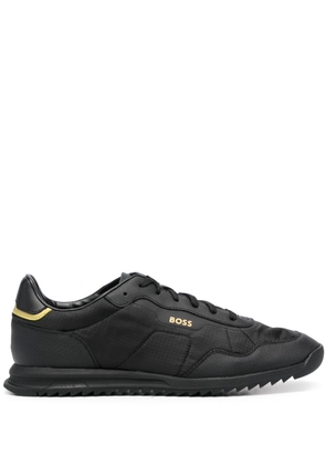 BOSS panelled-design lace-up sneakers - Black
