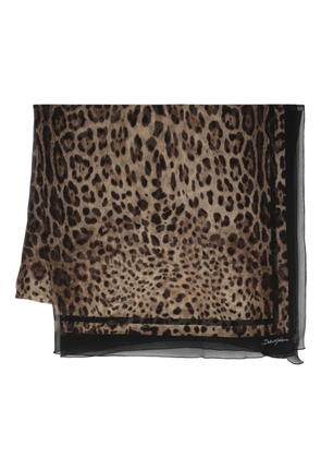 Dolce & Gabbana leopard-print rectangle scarf - Black