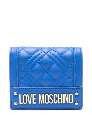 Love Moschino logo-lettering quilted wallet - Blue
