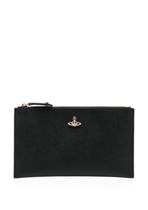 Vivienne Westwood Orb-plaque leather purse - Black