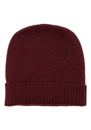 N.Peal contrast-panel knitted beanie - Red