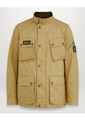 Belstaff Long Way Up Field Jacket Men's Dry Waxed Cotton Vintage Khaki Size 44