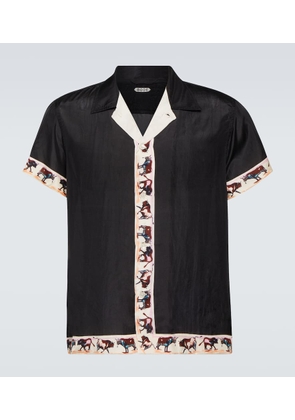 Bode Taureau printed silk bowling shirt