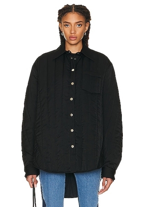 Peter Do Quilted Overshirt in Black - Black. Size 38 (also in 34).