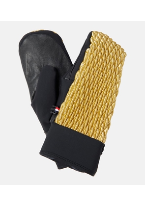 Fusalp Gold leather-trimmed quilted mittens