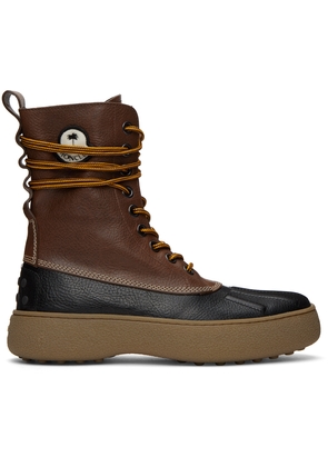 Moncler Genius 8 Moncler Palm Angels Brown & Black Winter Gommino Boots