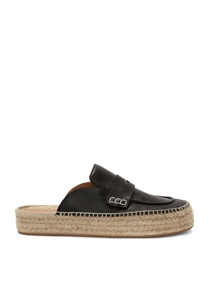 Jw Anderson Leather Espadrille Loafer Mules