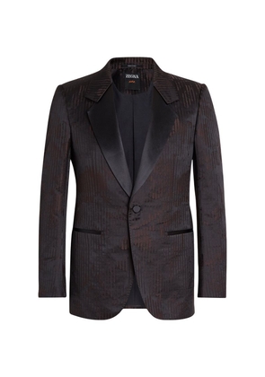 Zegna Wool-Silk Jacquard Tuxedo Jacket
