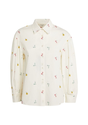 Weekend Max Mara Cotton Floral Embroidered Shirt