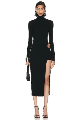 Zeynep Arcay Asymmetric Midi Dress in Black - Black. Size 0 (also in ).