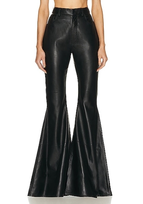 ALAÏA Leather Flare Pant in Noir Alaia - Black. Size 40 (also in 38).