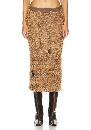 Acne Studios Fuzzy Skirt in Camel Brown - Brown. Size M (also in S).