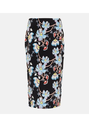 Diane von Furstenberg Kara floral cady pencil skirt