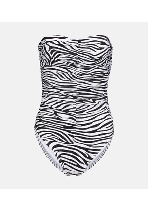 Karla Colletto Basics zebra-print ruched swimsuit