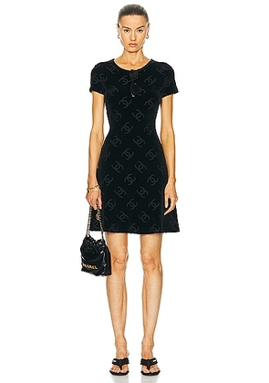 chanel Chanel Logo Velour Dress in Black - Black. Size 40 (also in ).