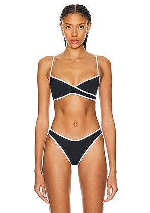 Tropic of C Infinity Bikini Top in Black & White - Black. Size XS (also in M, S).