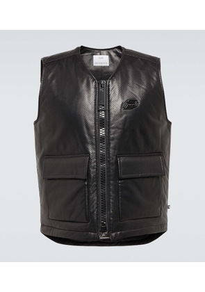Due Diligence Perforated leather down vest
