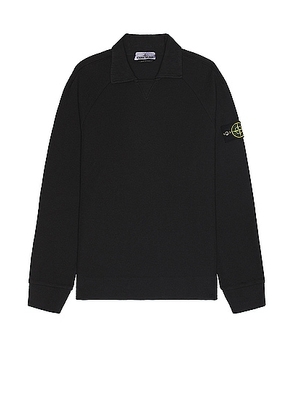 Stone Island Polo Sweatshirt in Black - Black. Size S (also in ).