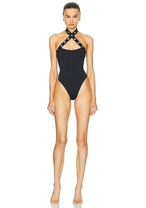 OFF-WHITE Eyelet Cross One Piece in Black - Black. Size 38 (also in 36, 40, 42).