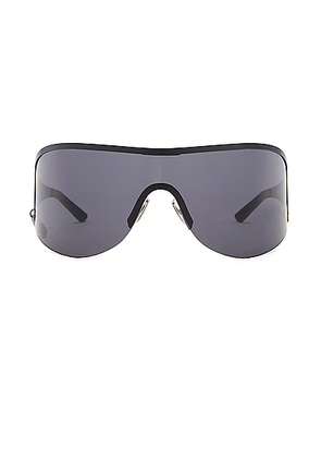 Acne Studios Rounded Shield Sunglasses in Black - Black. Size all.