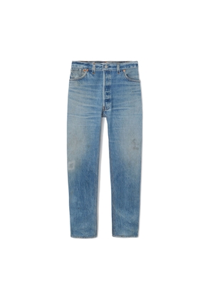 RE/DONE High-Rise Ankle Crop in Blue, Size 30