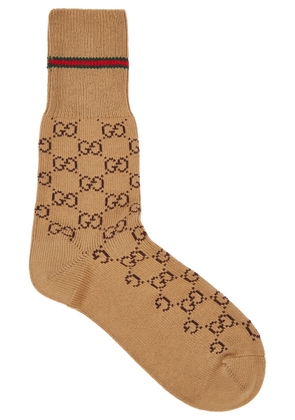 Gucci GG-intarsia Cotton-blend Socks - Brown - S
