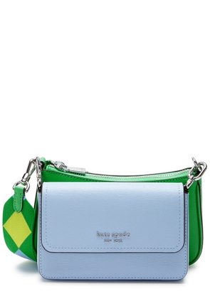 Kate Spade New York Double Up Colourblocked Leather Cross-body bag - Blue