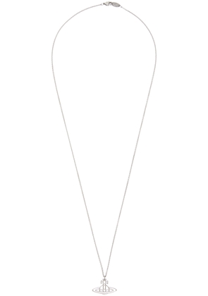 Vivienne Westwood Silver Thin Lines Flat Orb Pendant Necklace