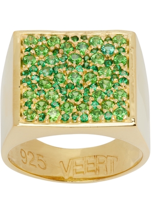 VEERT Gold & Green 'The Multi Square Signet' Ring