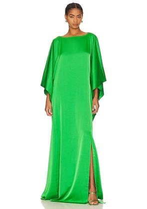 Essentiel Antwerp Embrace Maxi Length Cape Dress in Green.