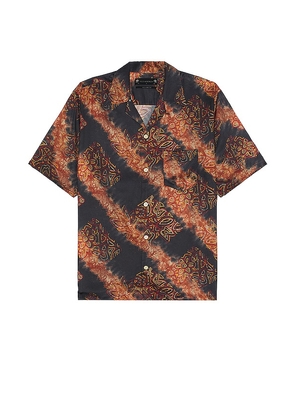ALLSAINTS Zipo Short Sleeve Shirt in Burnt Orange. Size S.