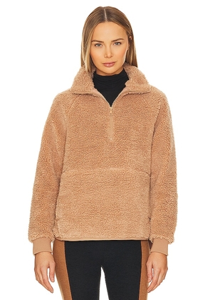 Beyond Yoga Take Flight Sherpa Pullover in Brown. Size S, XL, XS.