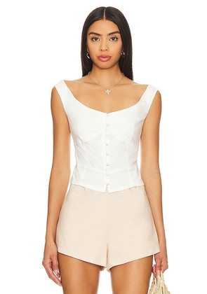 Free People Sally Solid Corset Top In Bright White in White. Size S, XL.