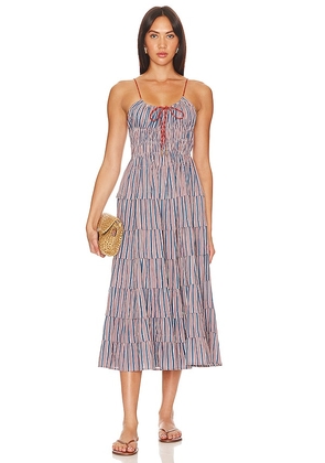 Free People Going Steady Midi Dress in Taupe. Size M, S, XL, XS.
