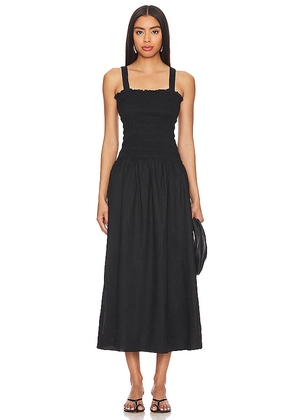 FAITHFULL THE BRAND Messina Midi Dress in Black. Size M, S, XL, XS.