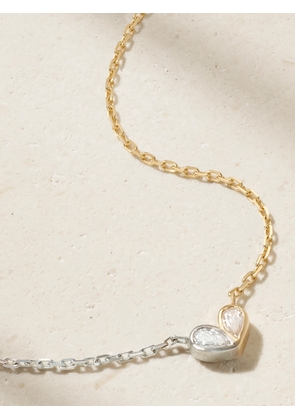 Gemella - Sweetheart 18-karat Yellow And White Gold Diamond Necklace - One size