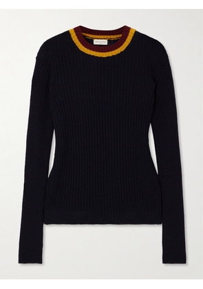 Dries Van Noten - Striped Ribbed Wool-blend Sweater - Blue - x small,small,medium,large