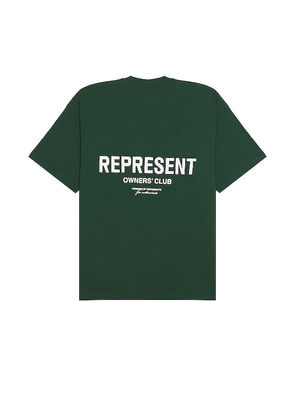 REPRESENT Represent Owners Club T-shirt in Dark Green. Size XL/1X.