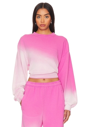 SUNDRY Cropped Sweatshirt in Pink. Size S, XL, XS.