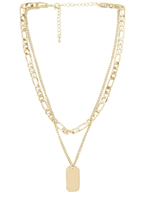 8 Other Reasons Layered Necklace in Metallic Gold.