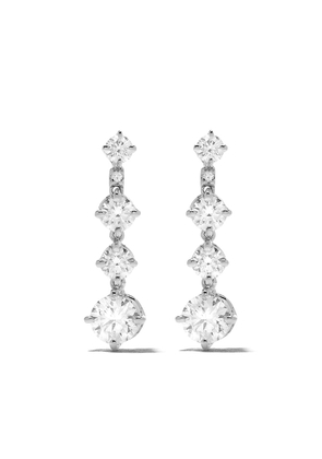 De Beers Jewellers 18kt white gold Arpeggia one-line diamond earrings - Silver