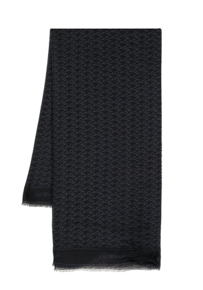 Off-White logo-print modal scarf - Black