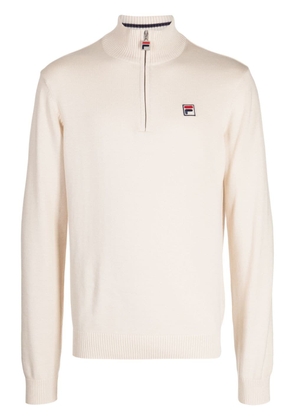 Fila Alesi logo-appliqué half-zip jumper - Neutrals